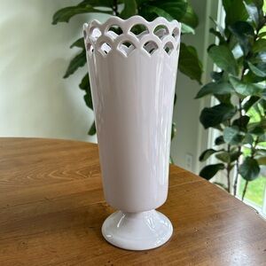 Anthropologie Pale Lavender Lace-Edge Vase
